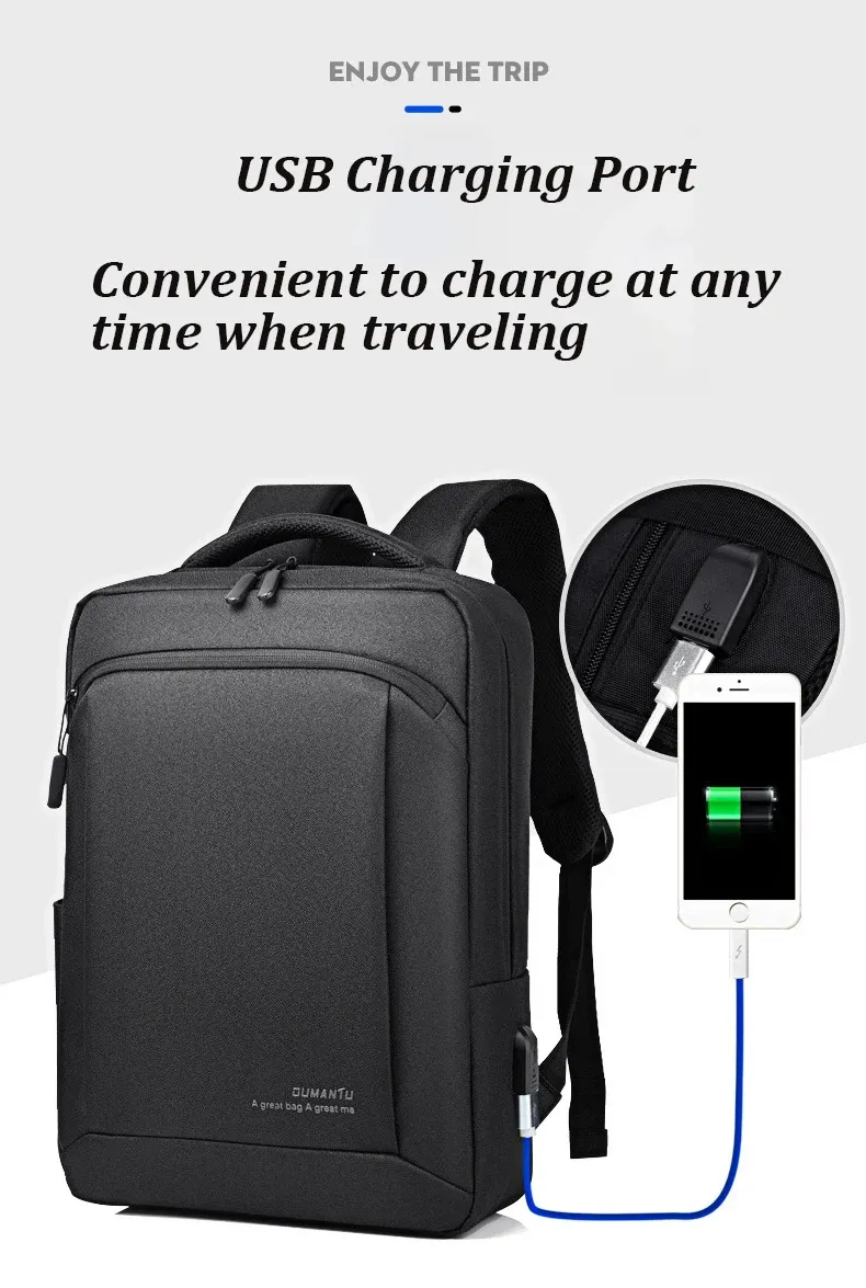 Wholesale Custom Logo Leisure Men Women Laptop Backpack with USB Charging Port