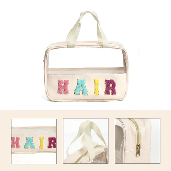 Custom Colors Large Capacity Water Resistant Makeup Cosmetic Bag Portable Travel Clear Toiletry Bag