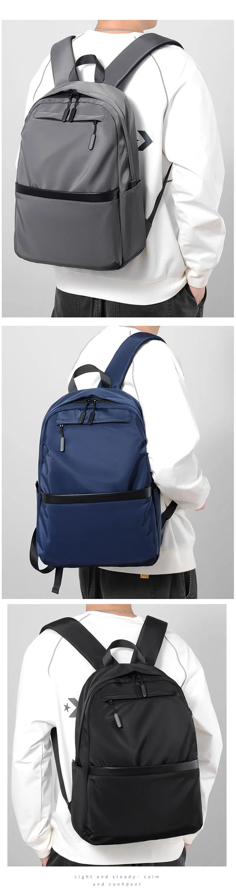 Gray Waterproof New Fashion Large Capacity Backpack