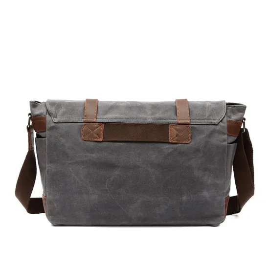 Retro Canvas Shoulder Bag Casual Cross Men′s Bag Wax Waterproof Canvas Computer Bag Camera Bag