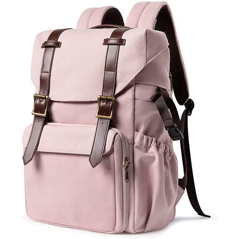 Customized New Fashionable Girl Pink Travel Camera Backpack Short-Term Travel Luggage Computer Storage Backpack