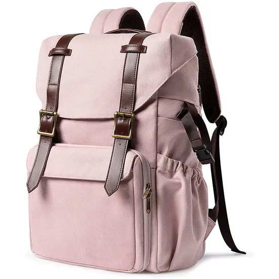 Customized New Fashionable Girl Pink Travel Camera Backpack Short-Term Travel Luggage Computer Storage Backpack