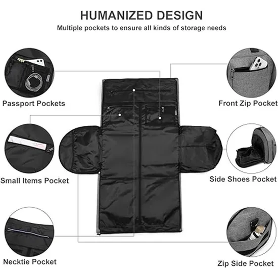 New Travel Handheld Rod Bag Business Travel Portable Clothing Bag Roller Belt Independent Shoe Storage Suit Bag