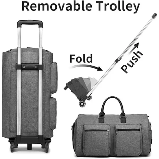 New Travel Handheld Rod Bag Business Travel Portable Clothing Bag Roller Belt Independent Shoe Storage Suit Bag