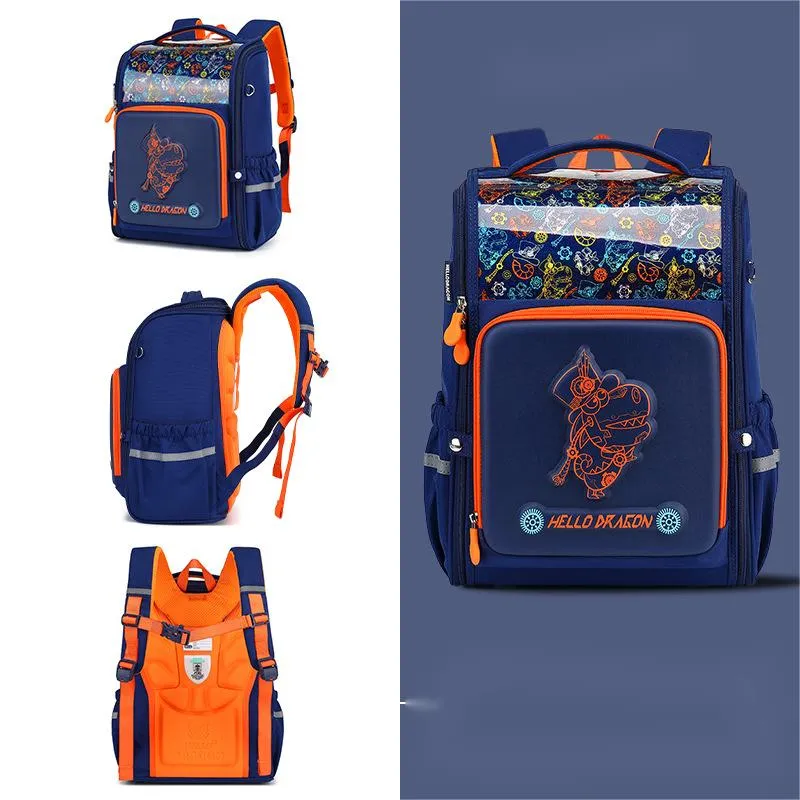 Primary School Student Backpack Protection and Load Reduction for Boys and Girls with Large Capacity and Lightweight Children&prime;s Book Backpack