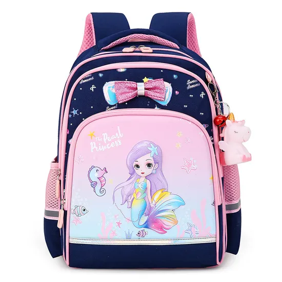 2023 New Children Cartoon Backpack for Girls in Grades 1 to 3 to Reduce Burden and Protect Spine