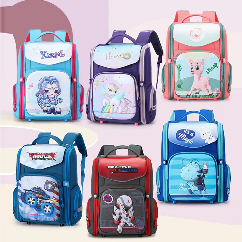 New Load Reducing Cartoon Student Backpack with Large Capacity Lightweight Backpack