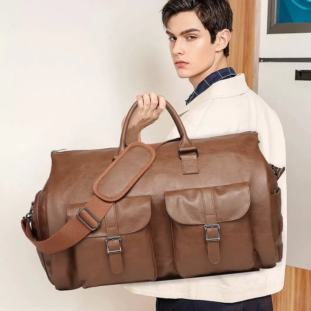 Travel Suit Bag Clothing Storage Bag with Wheels Portable Fashionable Shoe Compartment Detachable Lever Storage Bag