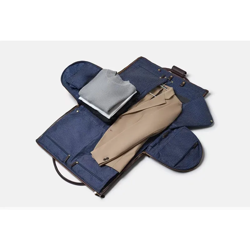 PU Travel Suit Trolley Bag Foldable Large Capacity Men&prime;s Multifunctional Business Travel Suit Storage Luggage Bag