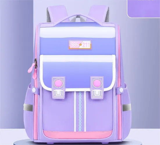 2024 Factory Customized Primary School Children′s School Bag Backpack to Reduce Load Oxford Lightweight Water Splashing