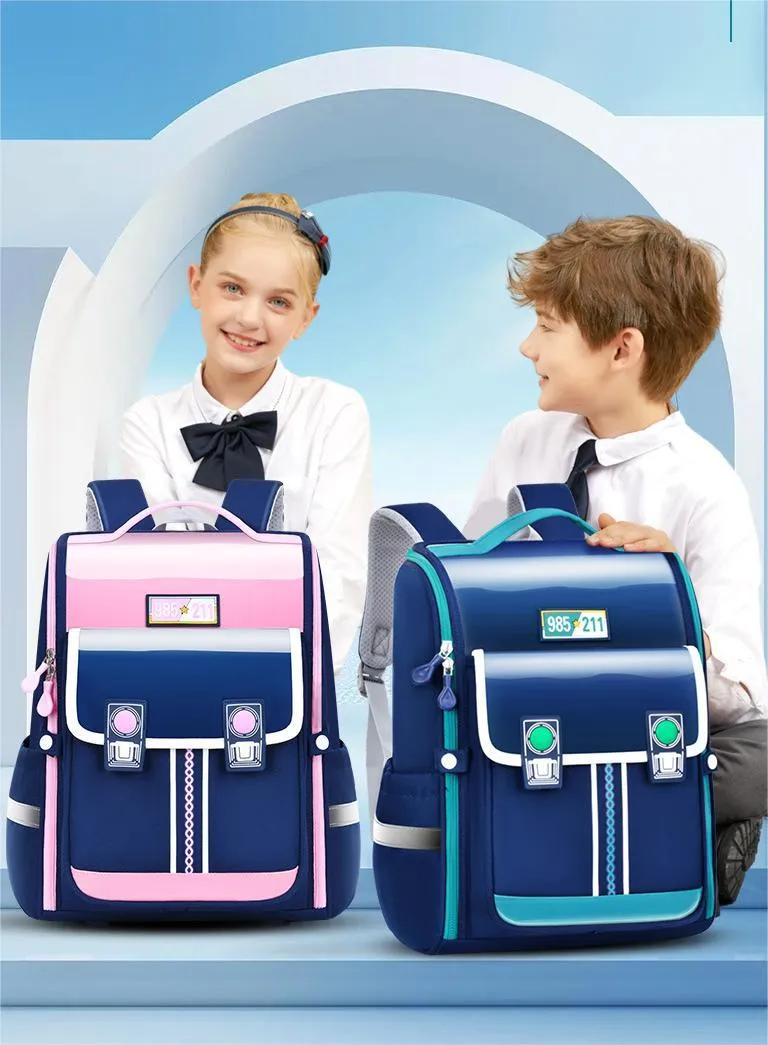 2024 Factory Customized Primary School Children&prime;s School Bag Backpack to Reduce Load Oxford Lightweight Water Splashing