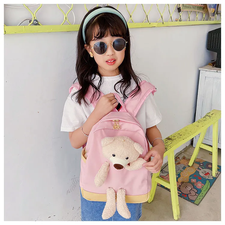 New Teddy Bear Cartoon Backpack for Elementary School Students Breathable Fashionable Backpack