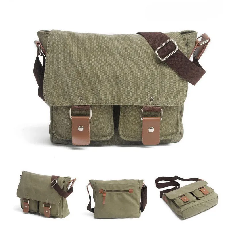 Canvas Men&prime;s and Women&prime;s Crossbody Bag One Shoulder Canon Photography Sony Mirrorless SLR Camera Bag