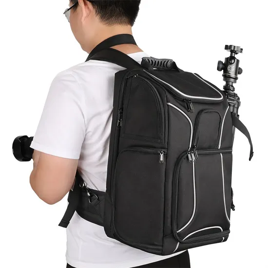 Customized New Black Oxford Cloth Camera Backpack Outdoor Travel Shoulder SLR Photography Backpack