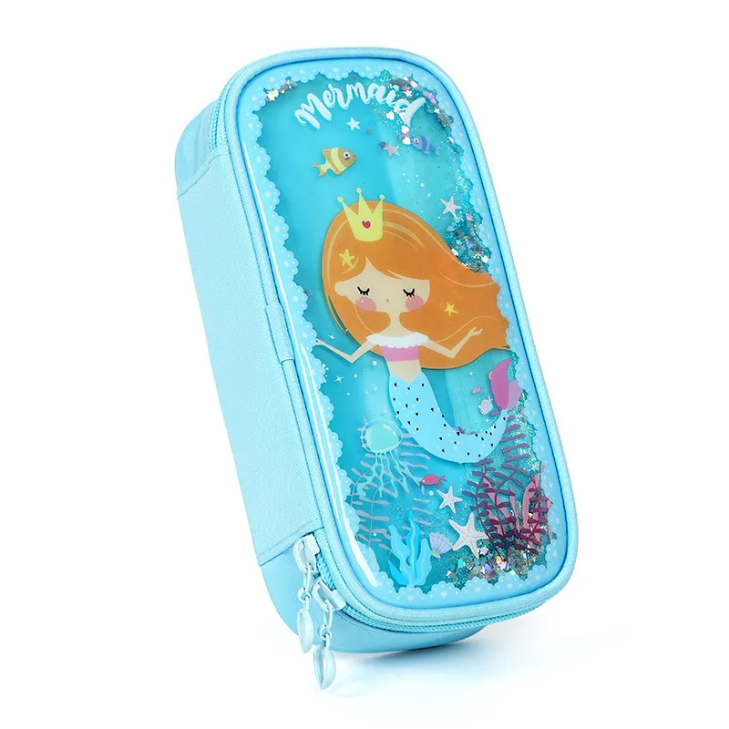 Flowing Sand Pencil Bag Unicorn Flamingo Male and Female Students Pencil Pouch