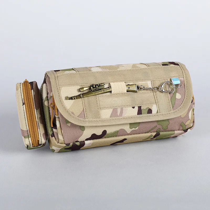 Camouflage Pencil Case for School Student Pencil Case for Children Multi-Layer Pencil Case Pouch