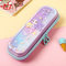 Pen Case Filled with Oil Quicksand Pen Box Cartoon TPU Student Stationery Box Children′s Pencil Case Pouch