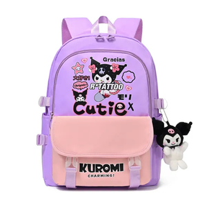 Kuromi′s New Student Backpack with Large Capacity and Lightweight Oxford Cloth Printed Backpack