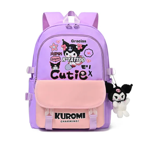 Kuromi′s New Student Backpack with Large Capacity and Lightweight Oxford Cloth Printed Backpack