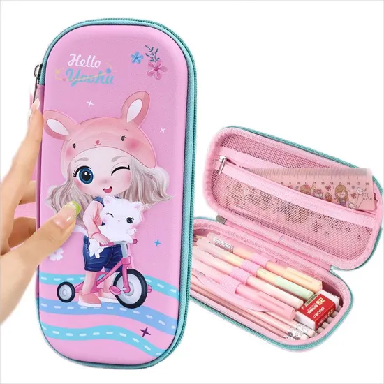 Wholesale Large Capacity 3D Stationery Case Waterproof Pencil Boxes for Primary School Students