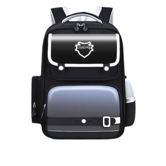 Primary School Backpack Reduces Burden PU Leather Spine Protector New Waterproof Backpack