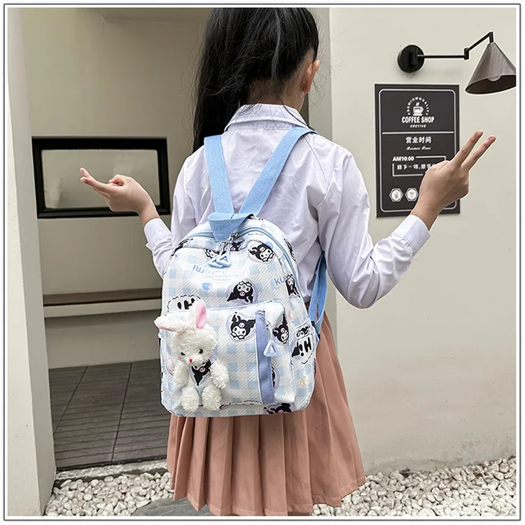New Children&prime;s Backpack Cute Cartoon Doll Backpack Lightweight Backpack with Large Capacity