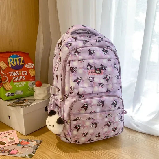 New Cartoon Backpack Nylon Cute Men′s and Women′s Load Reducing Large Capacity Backpack