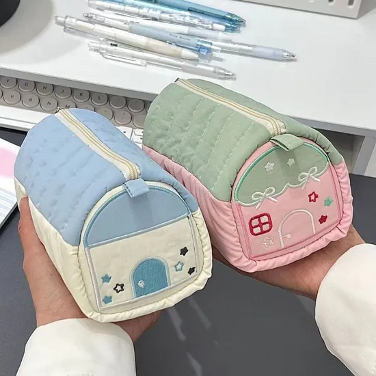 Multi Functional Pen Bag Large Capacity Storage Bag Embroidered Stationery Box