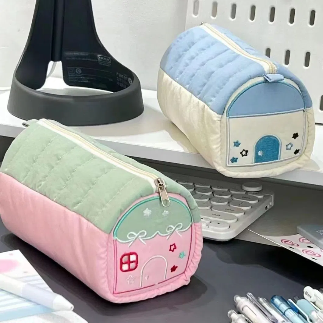 Multi Functional Pen Bag Large Capacity Storage Bag Embroidered Stationery Box