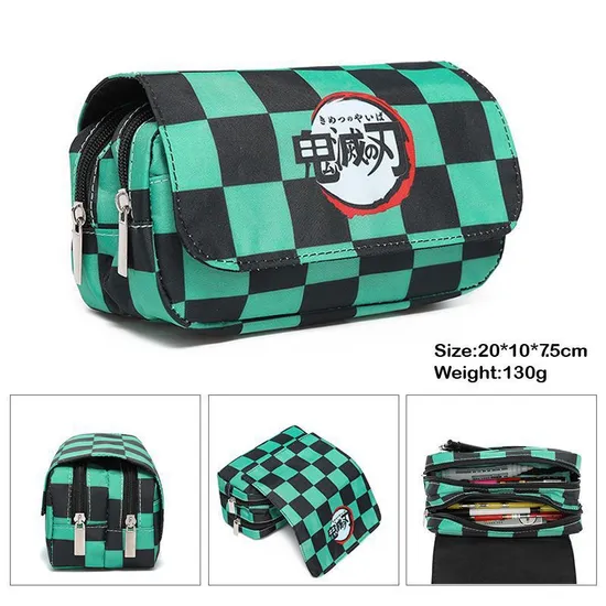 2024 New Double Zipper Double-Layer Pencil Case Student Stationery Large Capacity Pencil Case