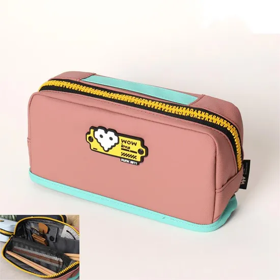 Pen Bag New Punk Stationery Bag Dirt Resistant Zipper Stationery Bag Student Pen Pencil Pouch