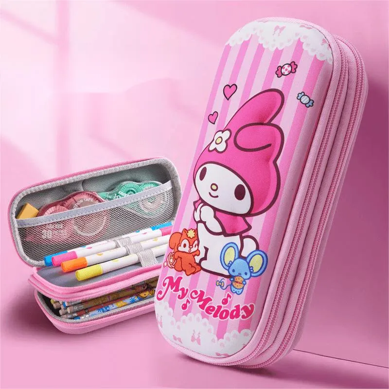 New 3D Pencil Case Double-Layer Primary Large Capacity Stationery Bag