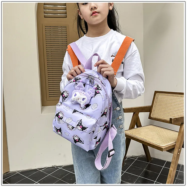 New Children Cartoon Exquisite Doll School Backpack with Large Capacity Nylon Printing Creative Backpack