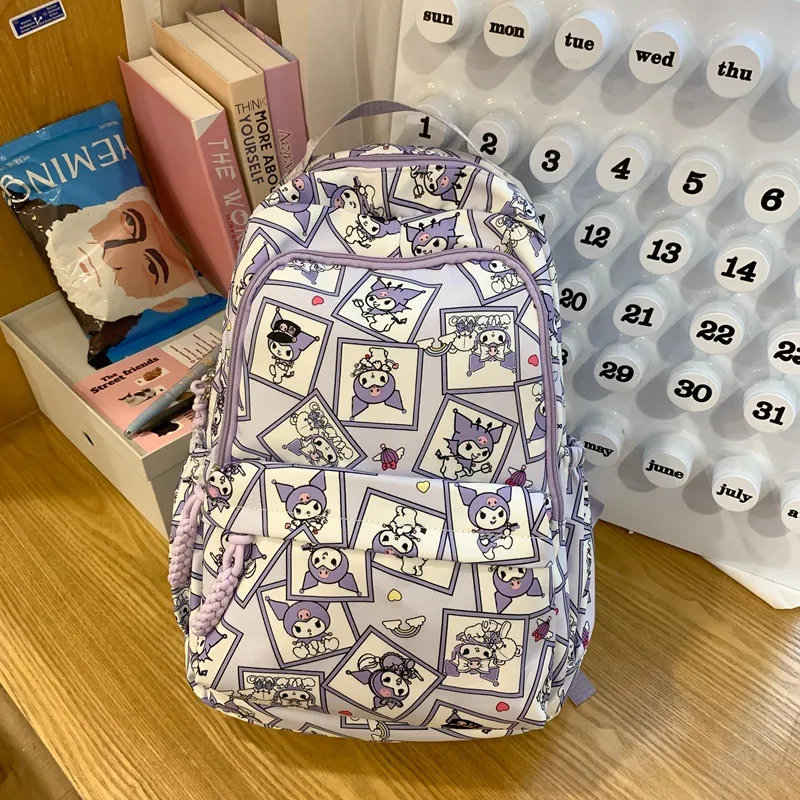 New Student Backpack Cute Large Capacity Handheld Nylon Lightweight Cartoon Backpack