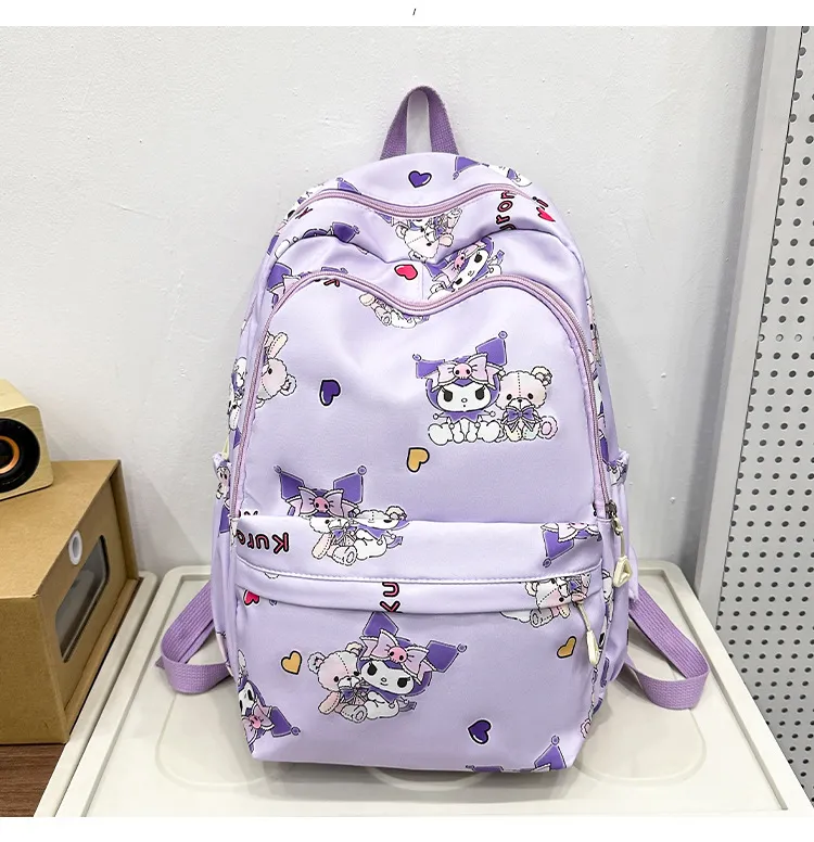 2024 New Cartoon Lightweight Women&prime;s Large Capacity School Bag Nylon Backpack