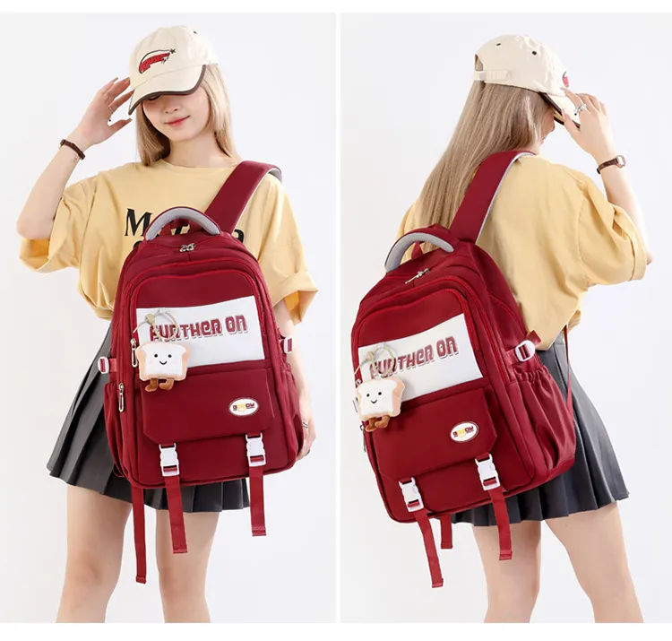 Retro High School Student Junior High School Student Backpack for Women Korean Sytle Backpack for Men Large Capacity Travel Backpack