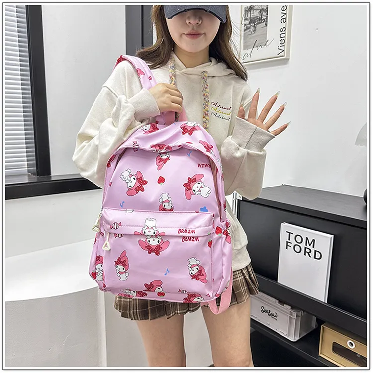New Cute Backpack Lightweight and Large Capacity Girl Cartoon Nylon Backpack