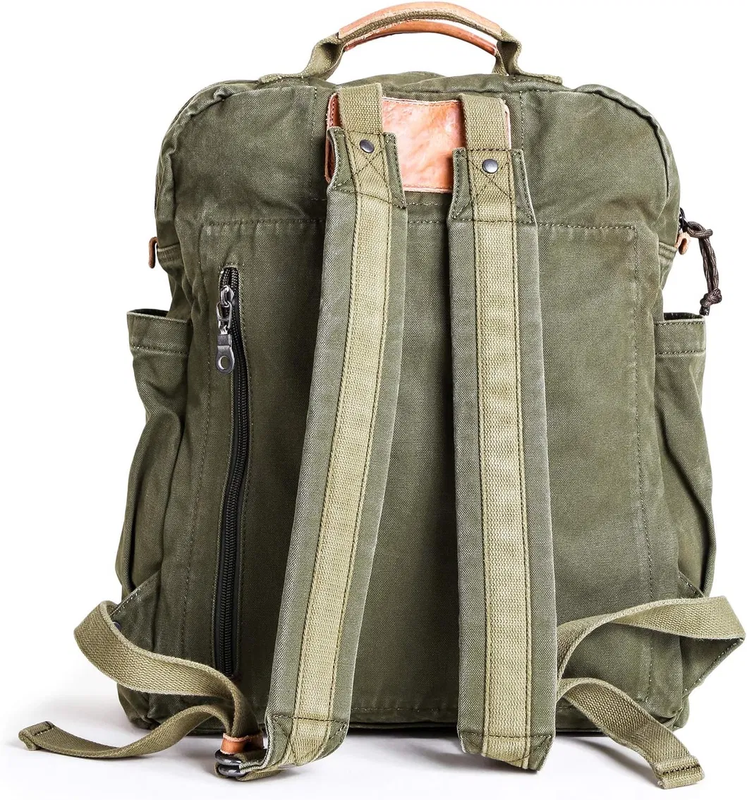 2024 New Retro Style Backpacks Durable Canvas Outdoor Sports Travel Hiking Multiple Way Use Backpack