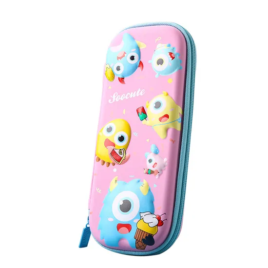 Cartoon 3D Pencil Case for Elementary School Students, Large Capacity Stationery Box, Pencil Case