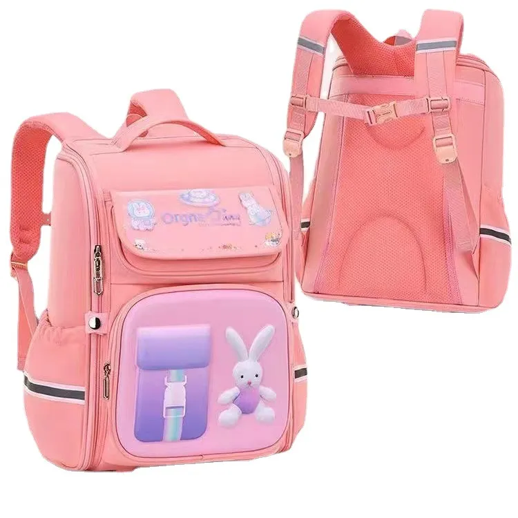 New Cute Schoolbag for Girls Primary School Students Load Reduction Large Capacity Waterproof Backpack