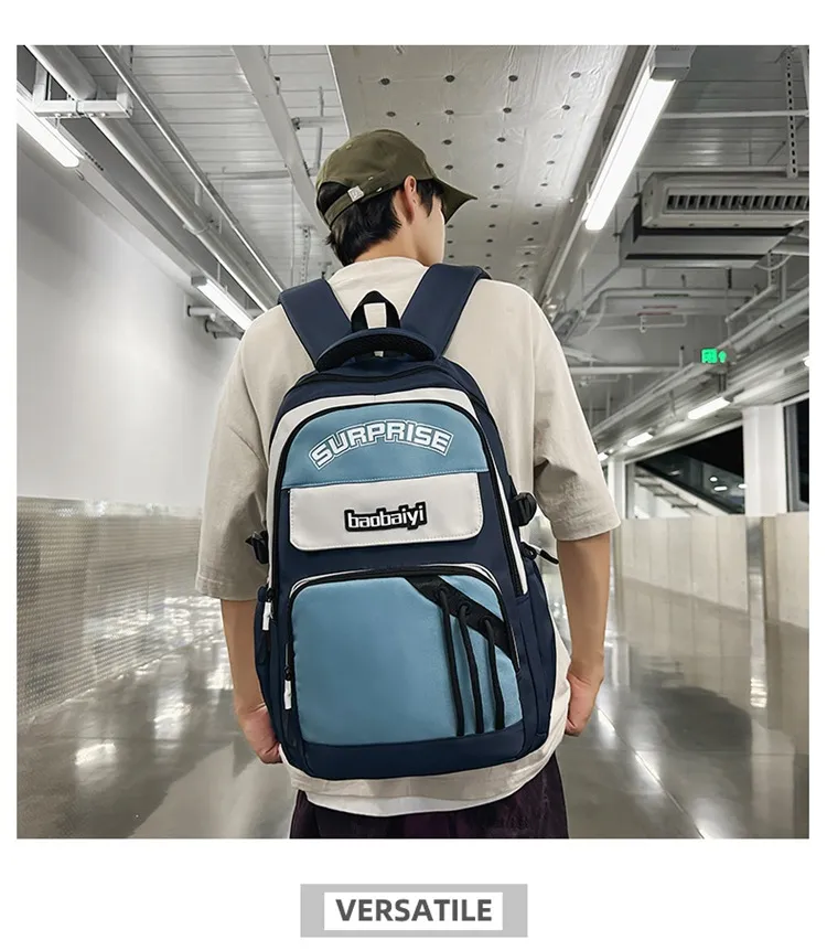 Large Capacity Travel Backpack Multifunctional Campus Backpack for Male and Female Students in Middle and High Schools