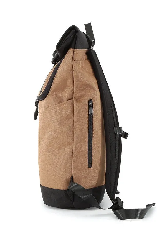 Rolltop Travel Backpack for Men Women Water Resistant Carry on Casual Computer Backpack