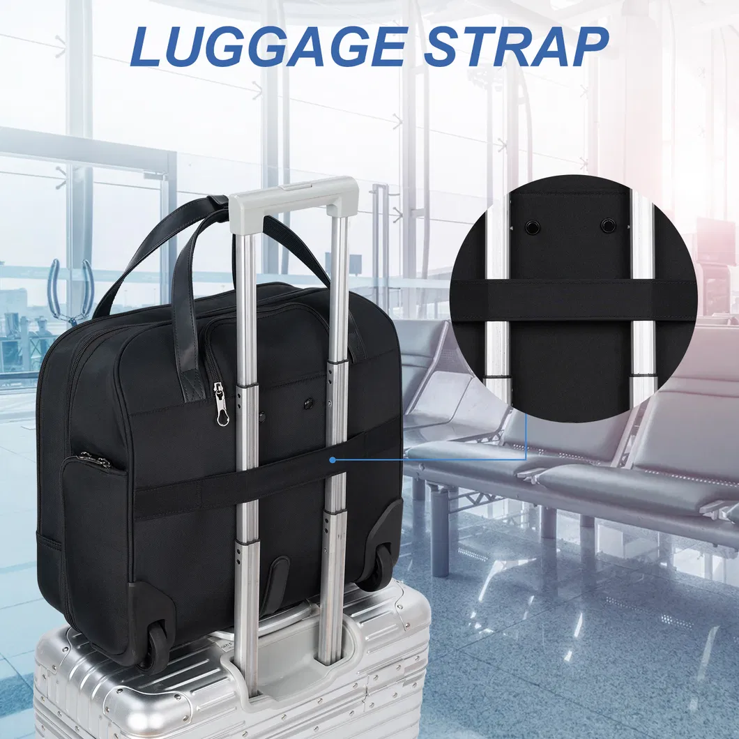 Oxford Rolling Laptop Bag Premium Wheeled Briefcase Fits up to 17.3 Inch Laptop Overnight Roller Case