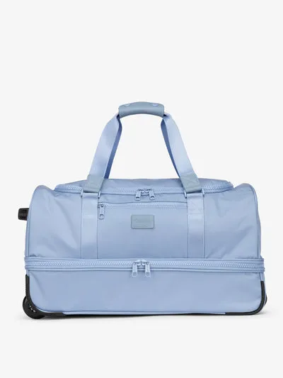 Custom Foldable Polyester Travelling Trolly Large Carry on Rolling Trolley Luggage Wheeled Duffle Bag