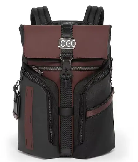Business Laptop Backpack Waterproof High Tech Daypack with PU Leather USB Charging Port Travel Backpack