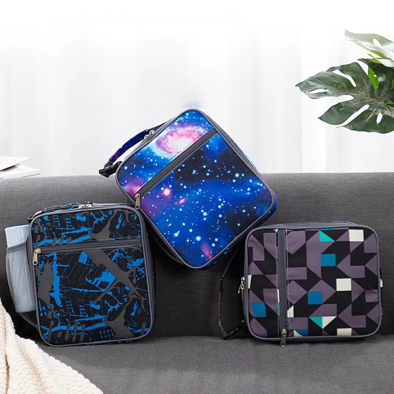 New Starry Oxford Cloth Lunch Bag Double Layer Is Good for School Easy to Carry Lunch Bag at Work