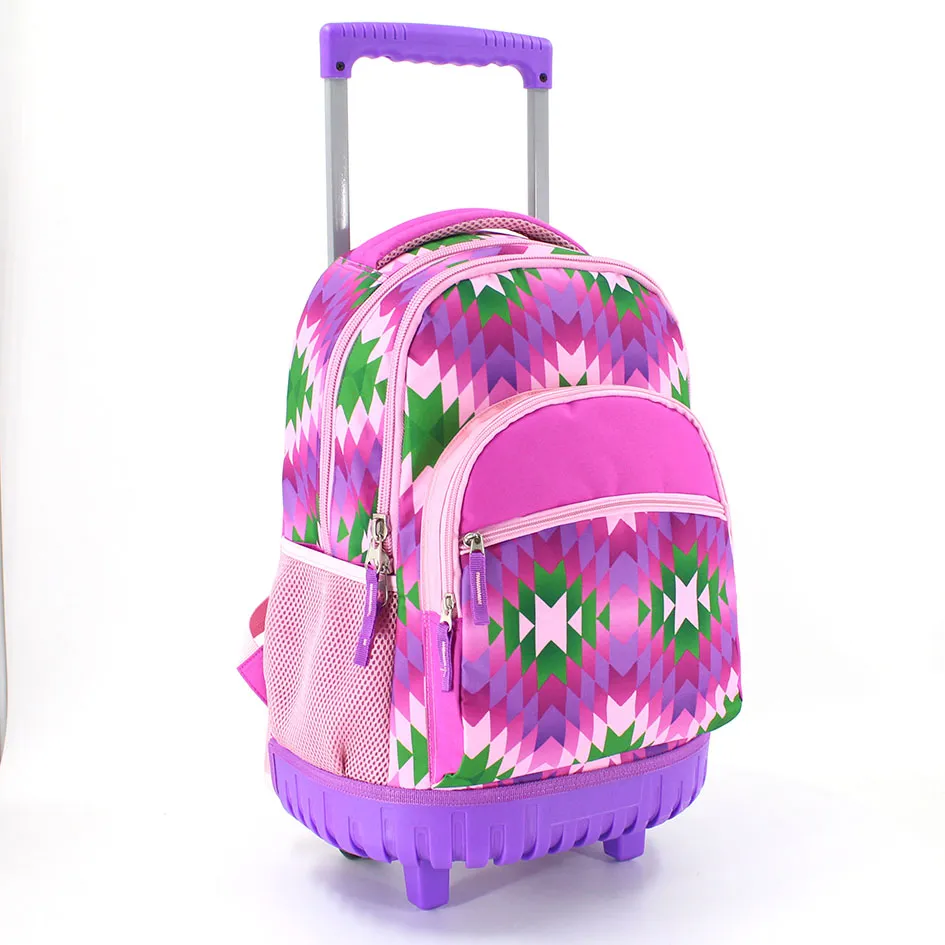 High Quality Fashion Printed Trolley Bag Multicolor Backpack OEM Printed Shopping Trolley Bag for Girls