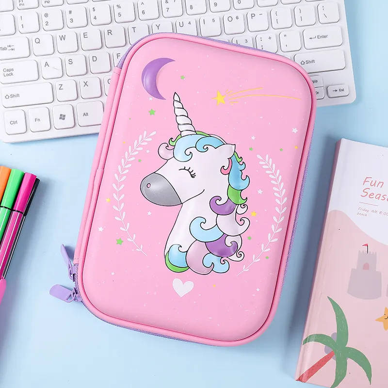 New Large Capacity Pen Bag Cute Cartoon Unicorn Pencil Case with Zipper