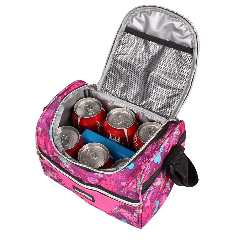 Large Capacity Portable Lunch Insulated Aluminum Foil Picnic Cooler Bag