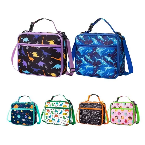 Cosmic Theme Pattern Lunch Bag Oxford Cloth Material Large Capacity Can Keep Warm for 4 Hours Cooler Bag